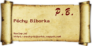 Péchy Bíborka névjegykártya